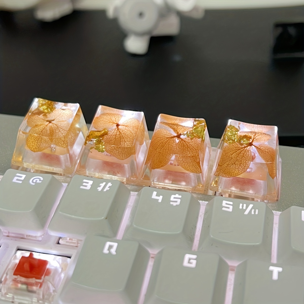 Translucent Flower Pattern Keycaps Suitable For Mechanical - Temu
