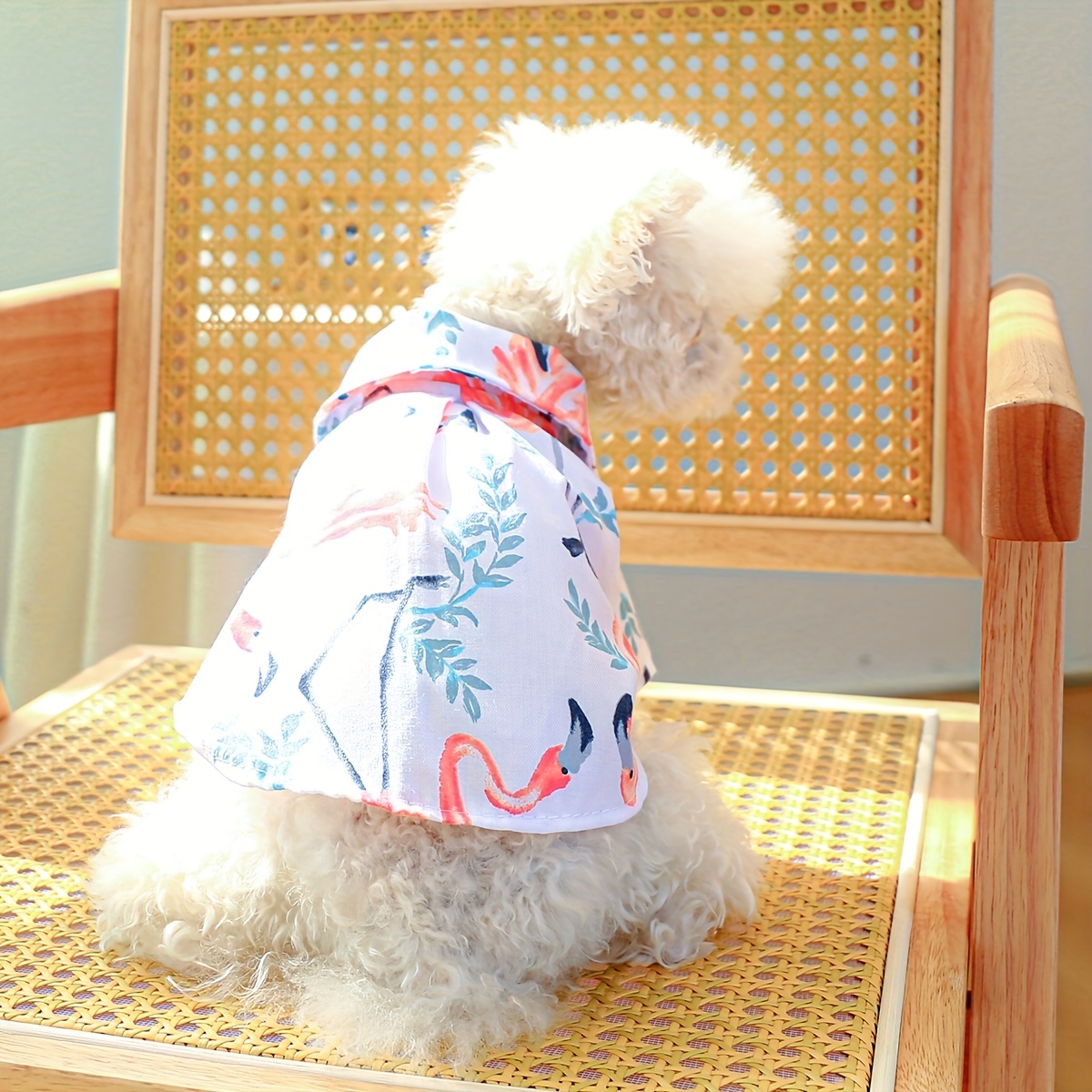 Flamingo Patterned Pet Shirt Perfect Outfit Small Medium Dog