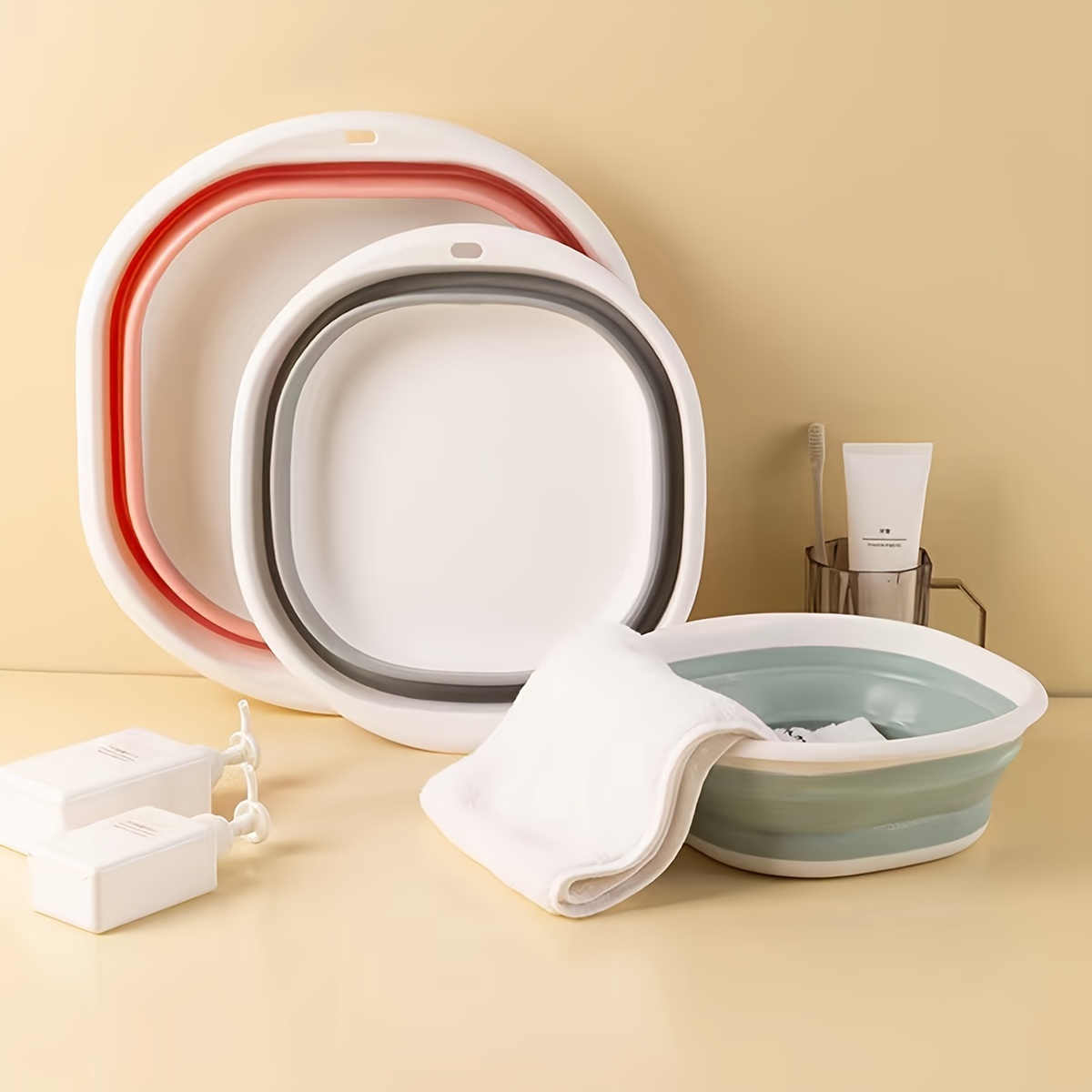 Collapsible Tub Foldable Dish Tub Portable Washing Basin - Temu