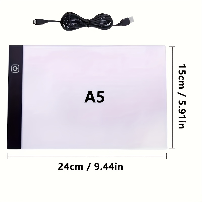 amiciVision Ultra-Thin Portable LED Drawing Board A4 Size Tracing Board USB  Powered with Adjustable Brightness Light Pad for Sketching Animation