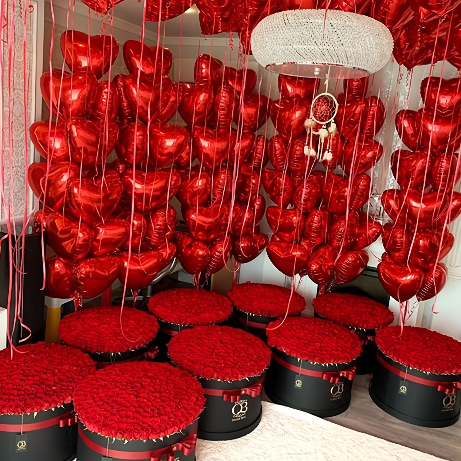 Partytime ensemble de 13 ballons d'amour rouges ballons de la  saint-valentin