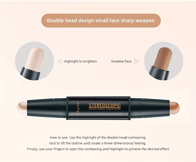 2 color Double Headed Contour Stick Highlighter Concealer - Temu Canada