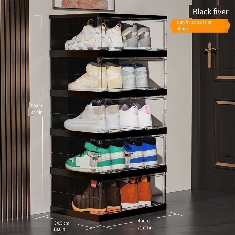 3/6 Layers Shoe Storage Foldable Shoe Organizer Shoe Box - Temu