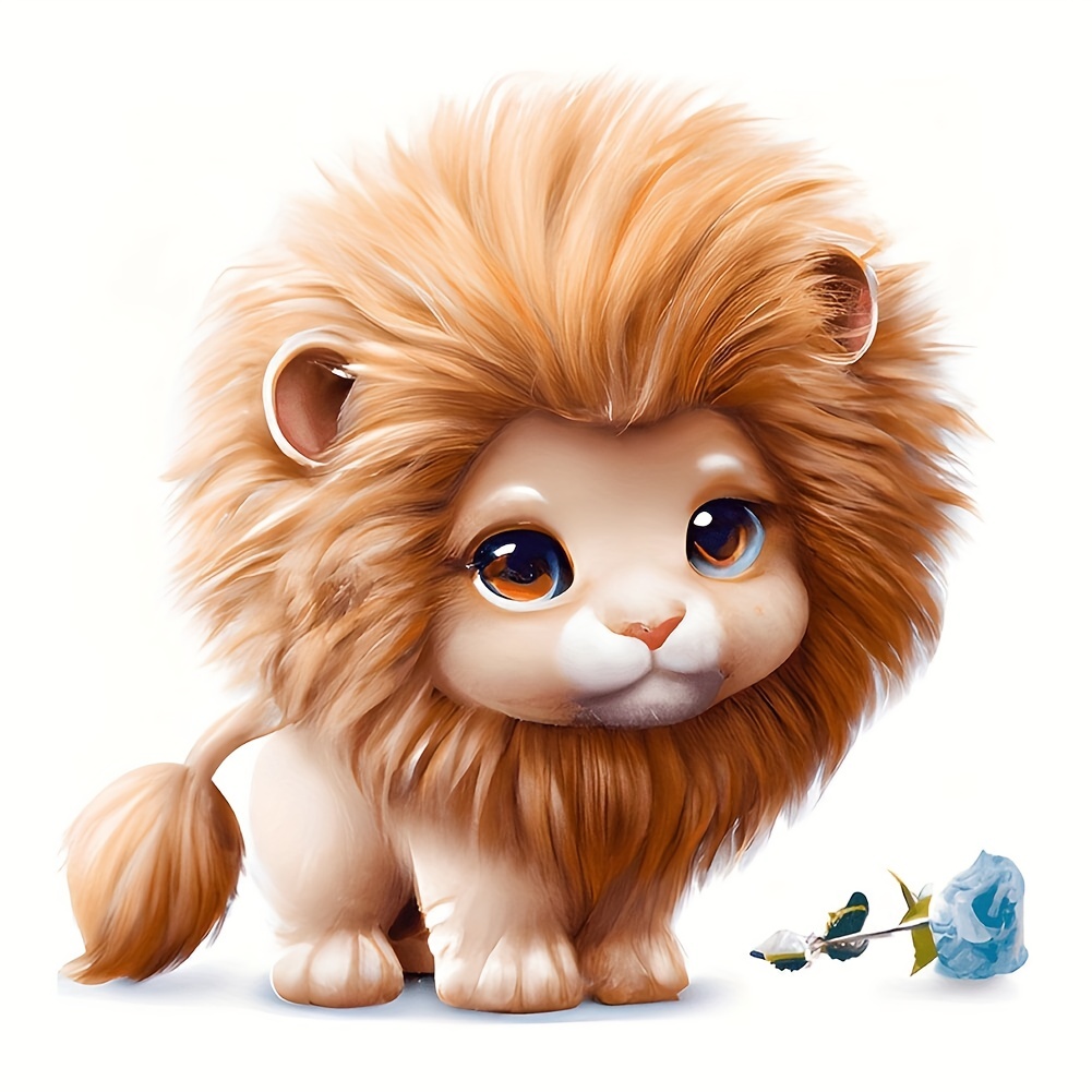 5d Diy Diamond Painting Animals Lion Cat Tiger Cross Stitch Kit