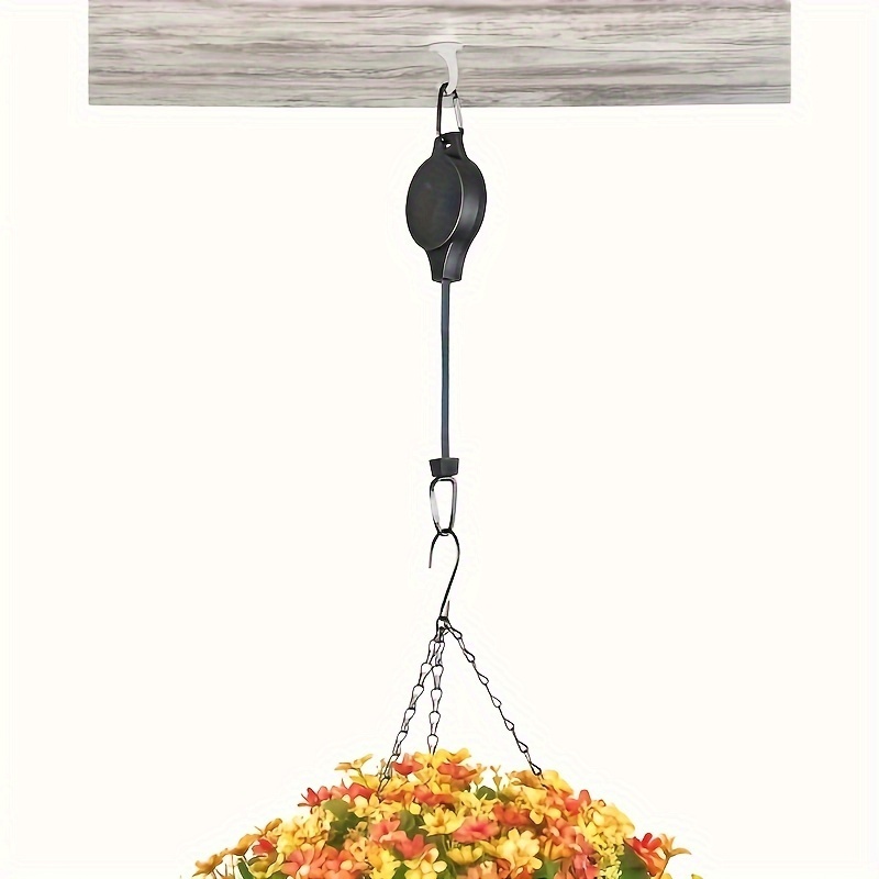 4 pièces poulie de plante rétractable réglable suspendu panier de fleurs  crochet cintre