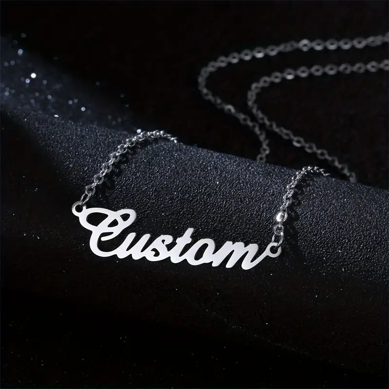 Customized Nameplate Necklace Custom Name Jewelry - Temu Canada