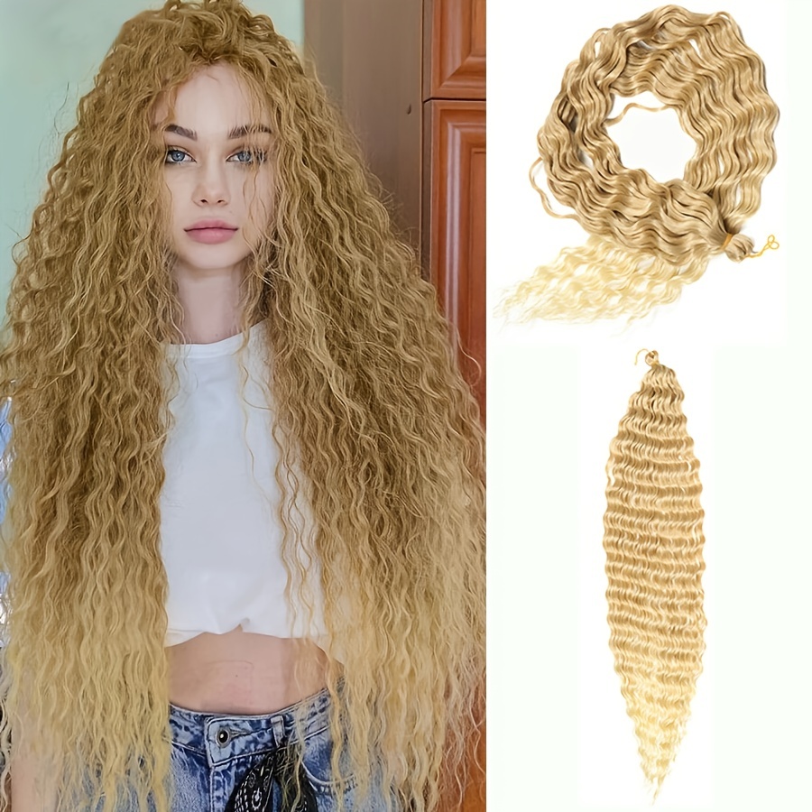 Long Deep Wave Braid Hair Synthetic Crochet Hair Extension for