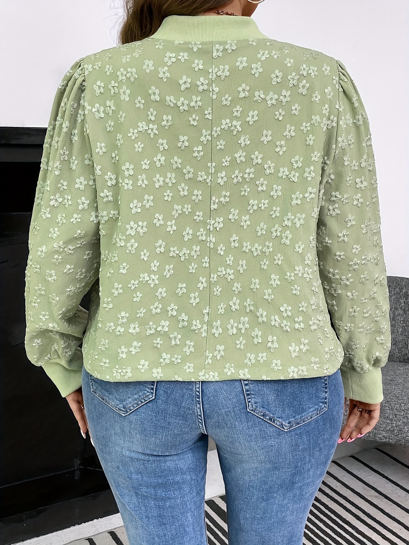 Plus size hot sale jacquard jacket