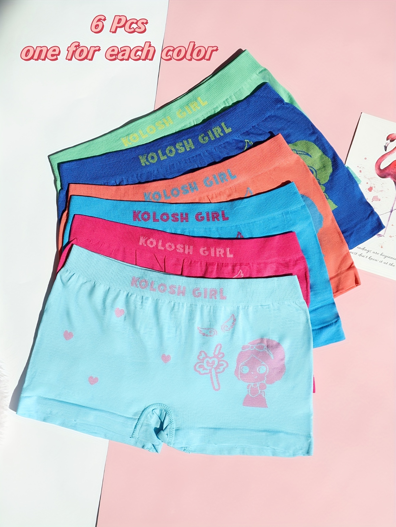 6pcs/Lot Girls Solid Briefs Underwears Children Cotton Short Pants Kids  Panties 2-12Years