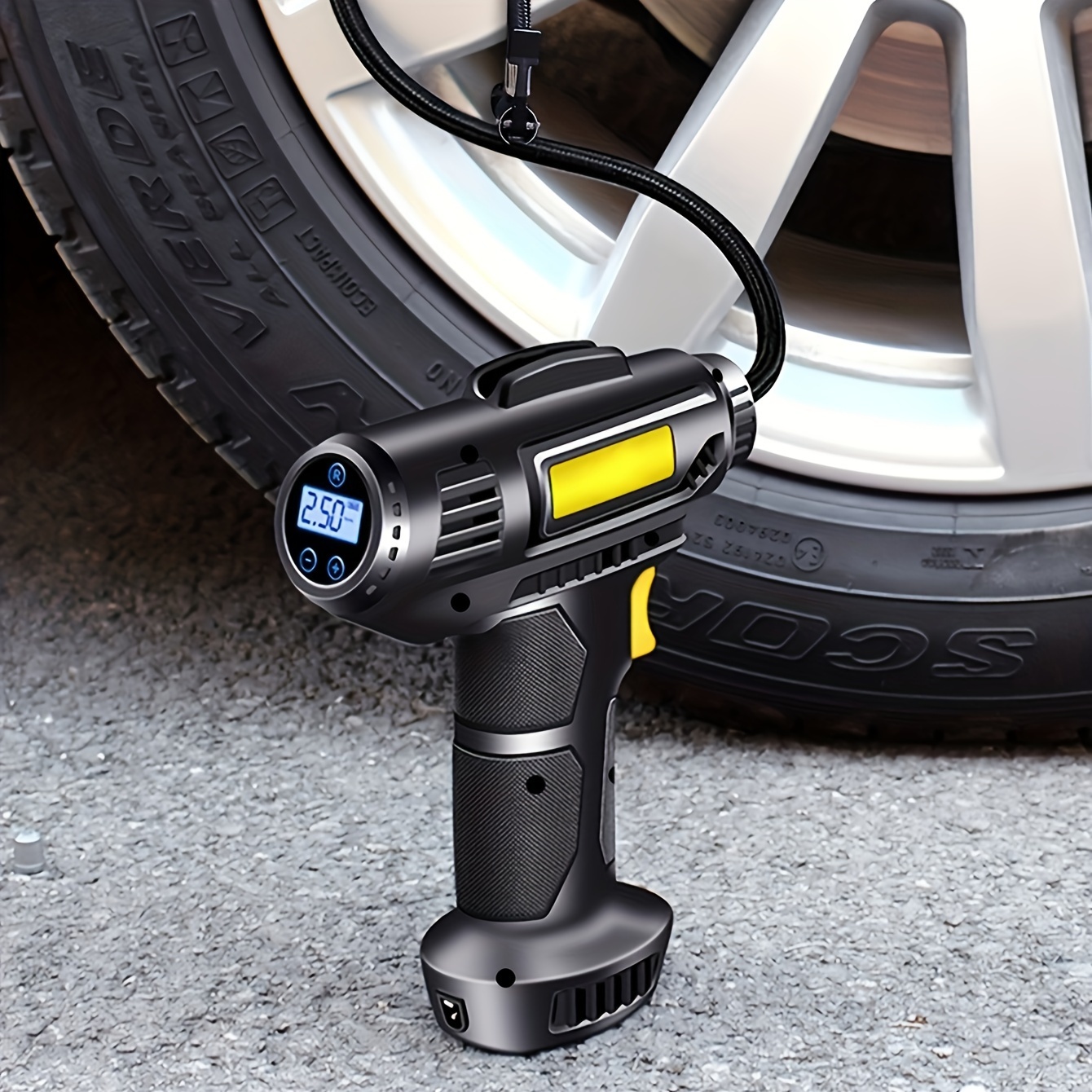 Tragbare 32W automatische Digital Stangen-Reifen-Druck-Luftpumpe der Reifen- Luftpumpen-4