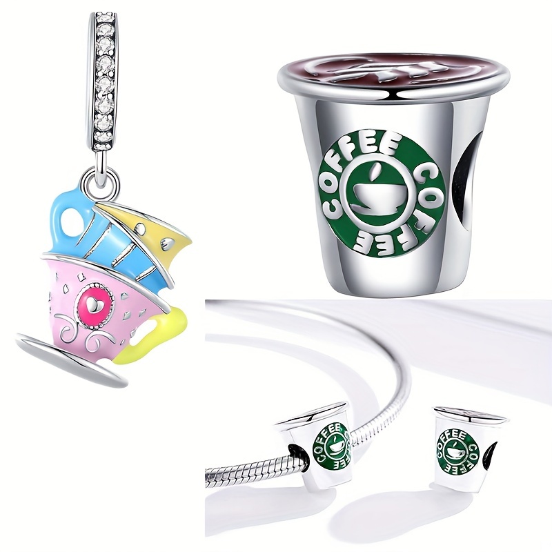 Simple Coffe Cup Etc Shaped Charms Pendants Silver Plated - Temu