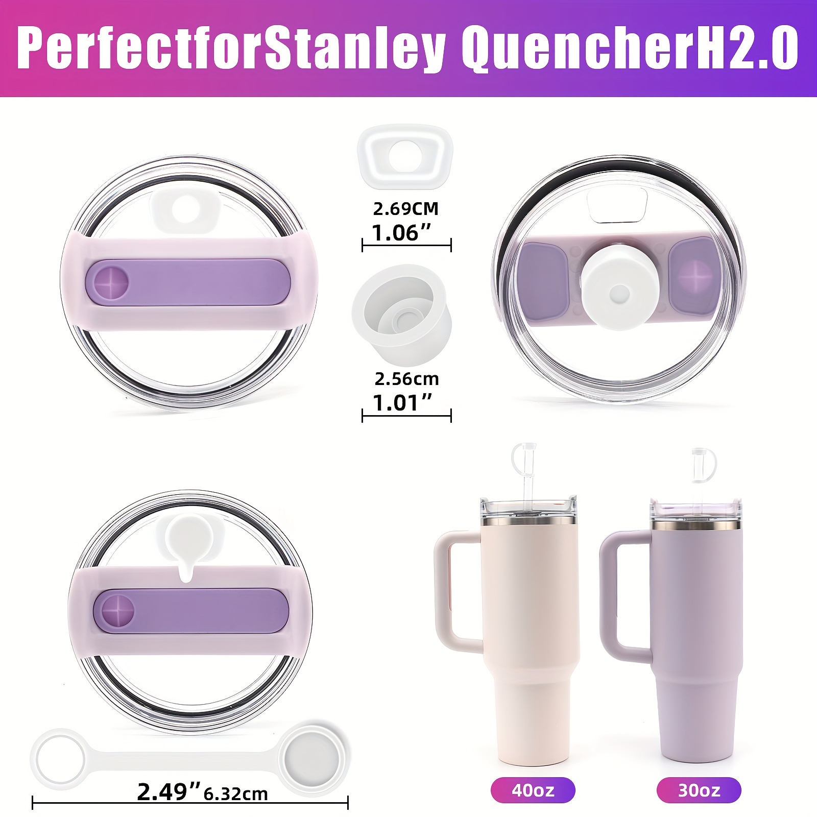3/6PCS Set Silicone Spill Proof Stopper For Stanley Cup Tumbler
