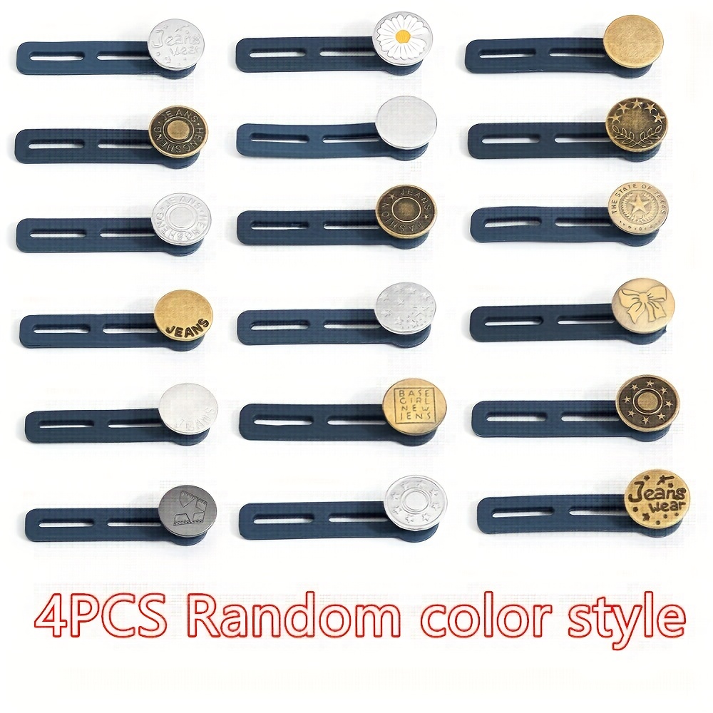 Dropship 5pcs Button Extender For Pants; Adjustable Waist Button;  Retractable Waistband Expander; Random Color; No Sew Buttons; Easy To Use  And No Tools Require to Sell Online at a Lower Price