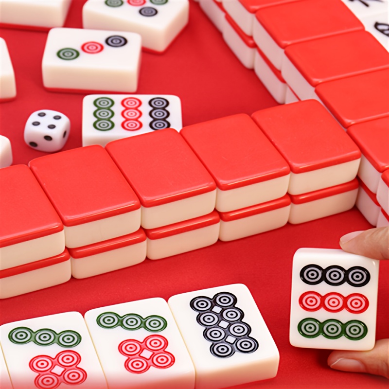 Jogos tradicionais chineses de Mahjong, jogo de tabuleiro portátil da  viagem da mão para reuniões da festa