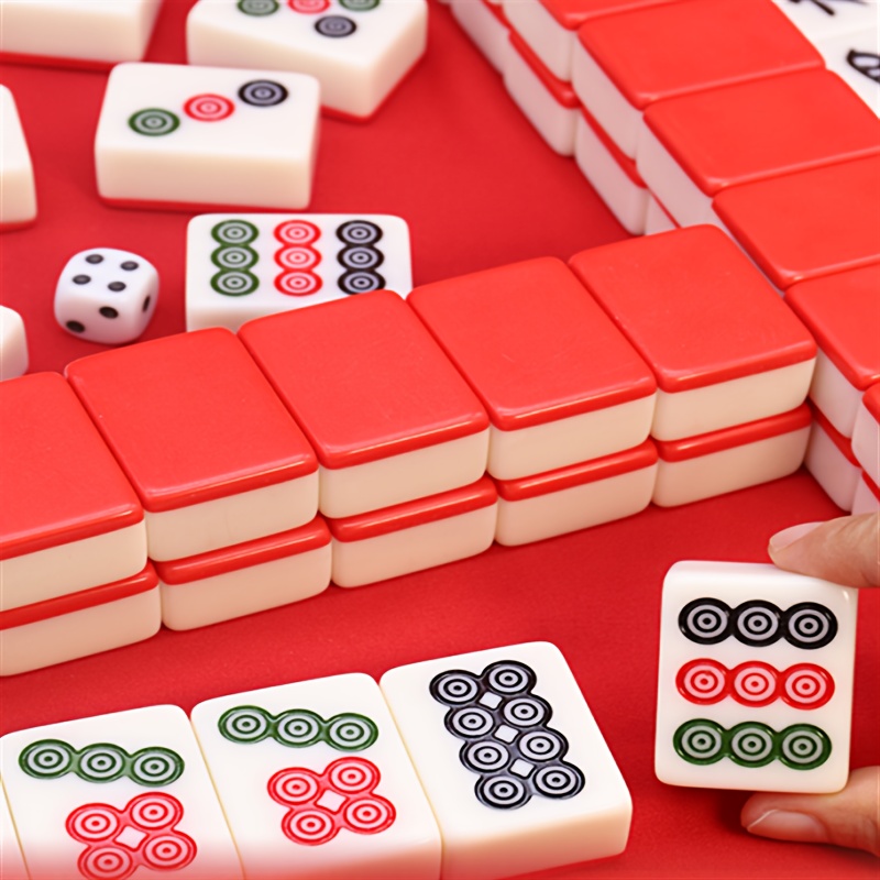 Mahjong para viagem,Jogo Mahjong Chinês Mala Madeira - Conjunto