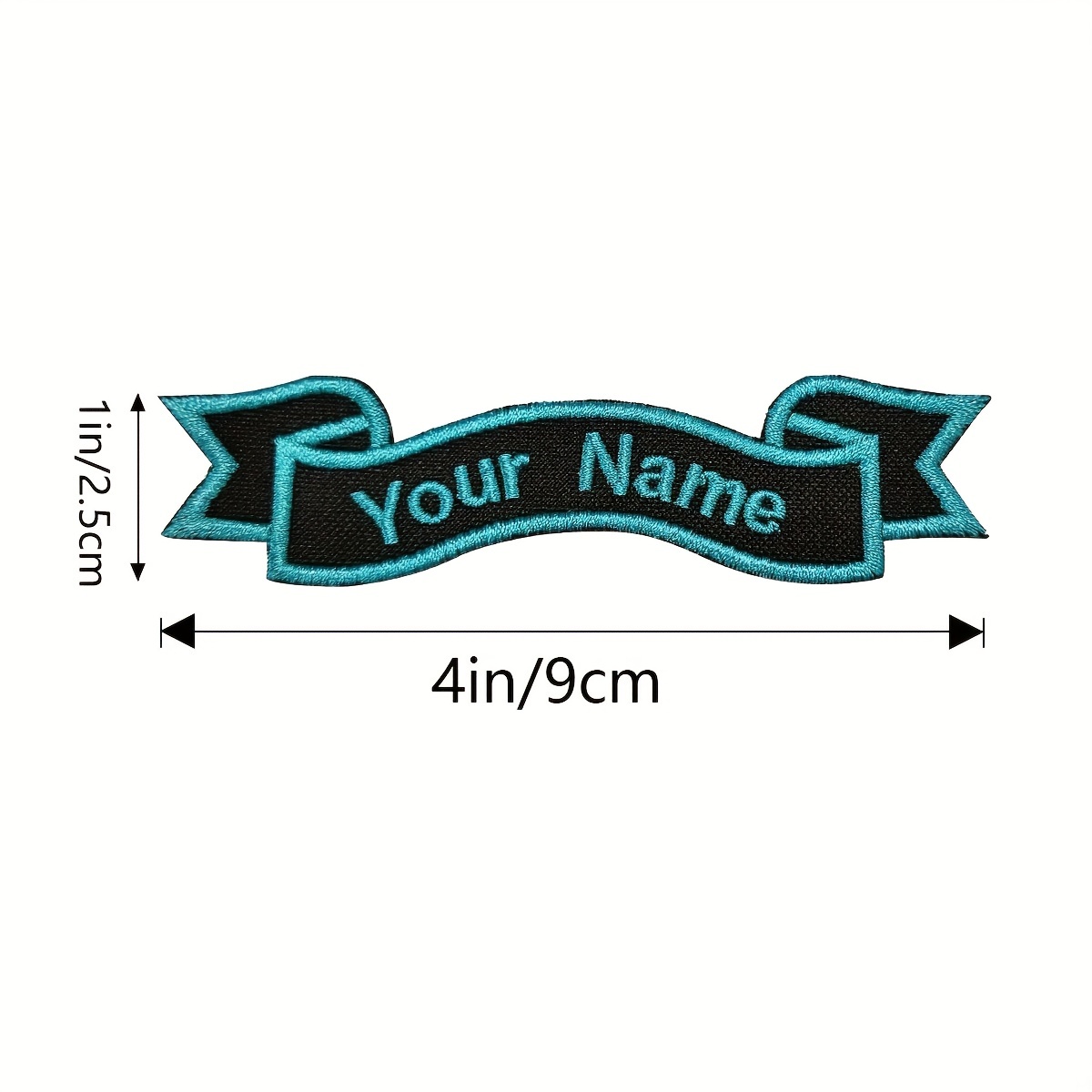 Custom Name Patch 4 x 1 Embroidered Iron on/Sew on Personalized