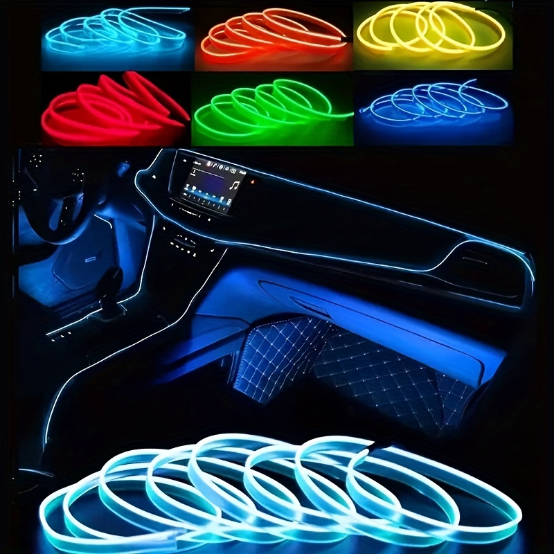 Multicolor 9IN1 Car Interior Under Dash Vibe Ambience Atmosphere and Neon  EL Wire Lighting Kit Combo with Music/Sound Sync & Mobile App Control