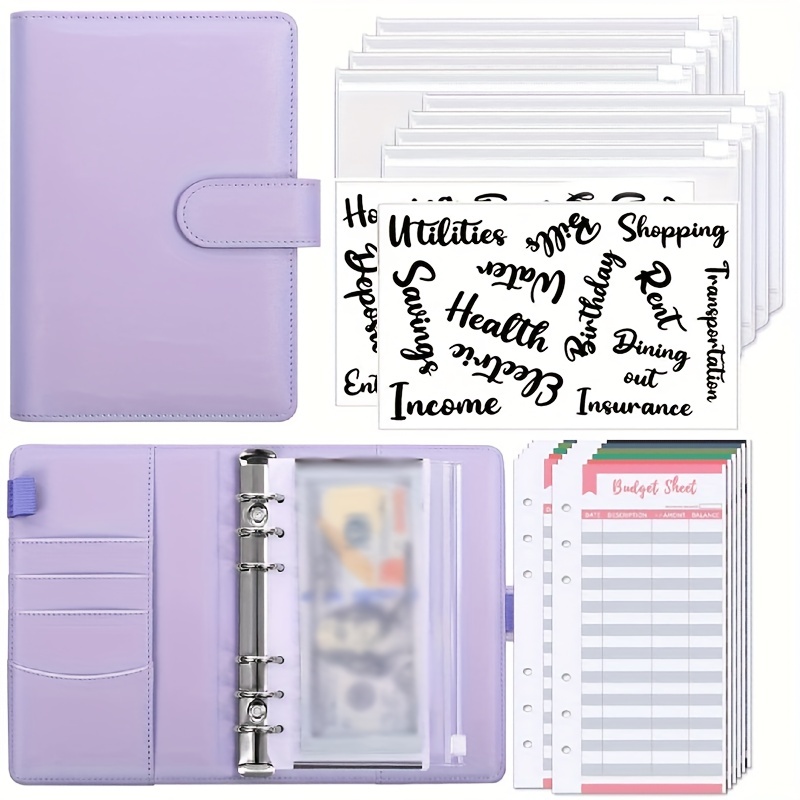 23pcs Budget Planner Binder Zipper Envelopes Macaron Cover Money Organizer