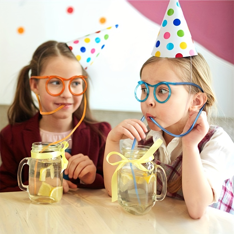 Silly Straw Glasses Eyeglasses Straws Eyeglasses Crazy Fun Loop Straws  Novelty Drinking Eyeglasses Straw for Annual Meeting, Fun Parties, Birthday  