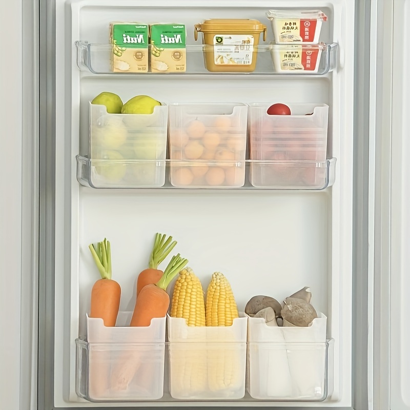 1pc Pp Refrigerator Door Storage Box, With Divided Grids