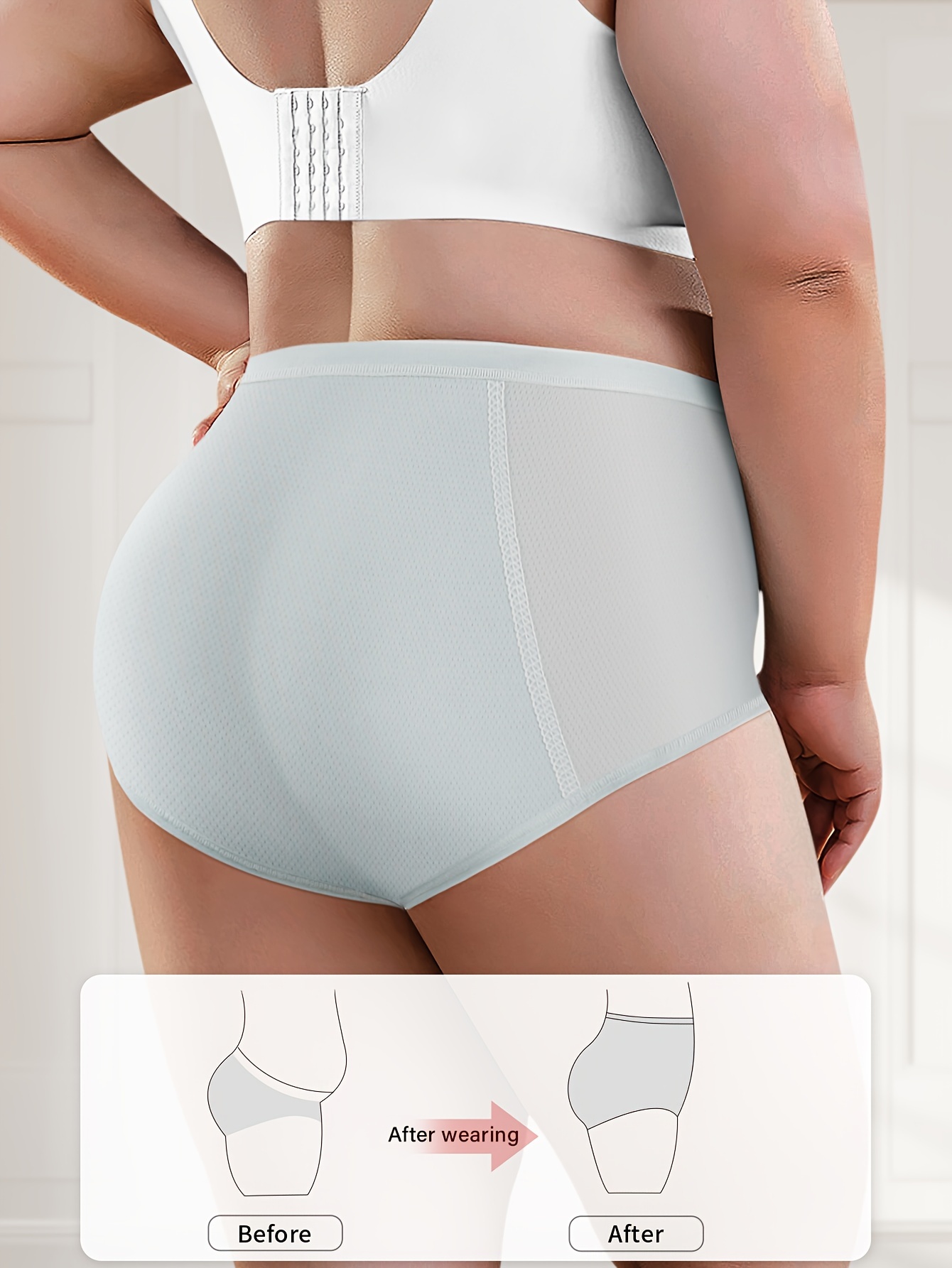 Plus Size Womens Seamless Underwear Leakproof Period Women Panties