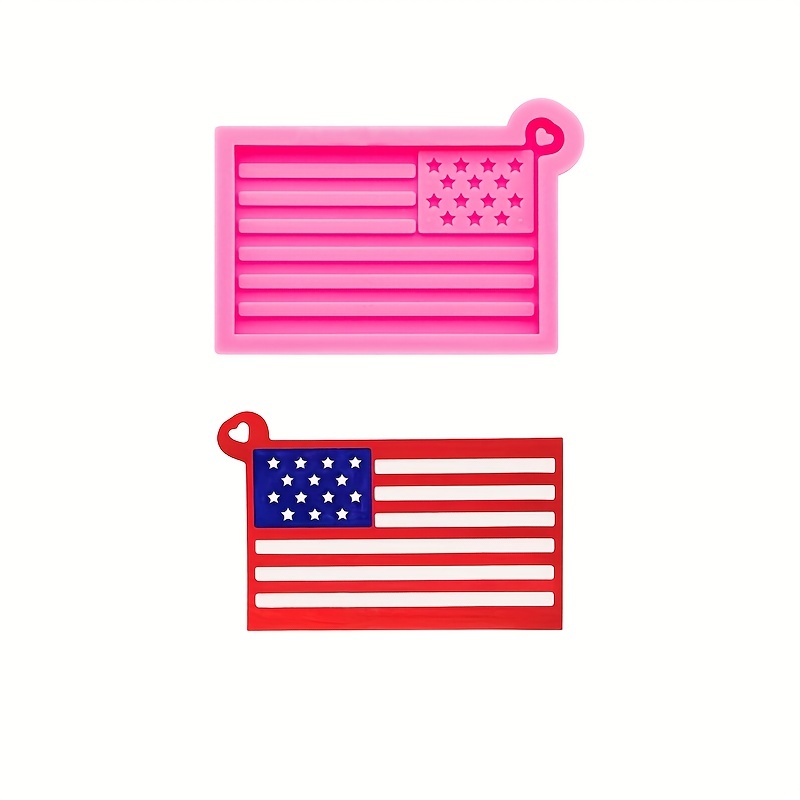 1pc DIY Harz Silikonform Amerikanische Flagge Silikonform, Glänzende USA  Flagge Karte Form Schlüsselanhänger Harzformen Für Unabhängigkeitstag