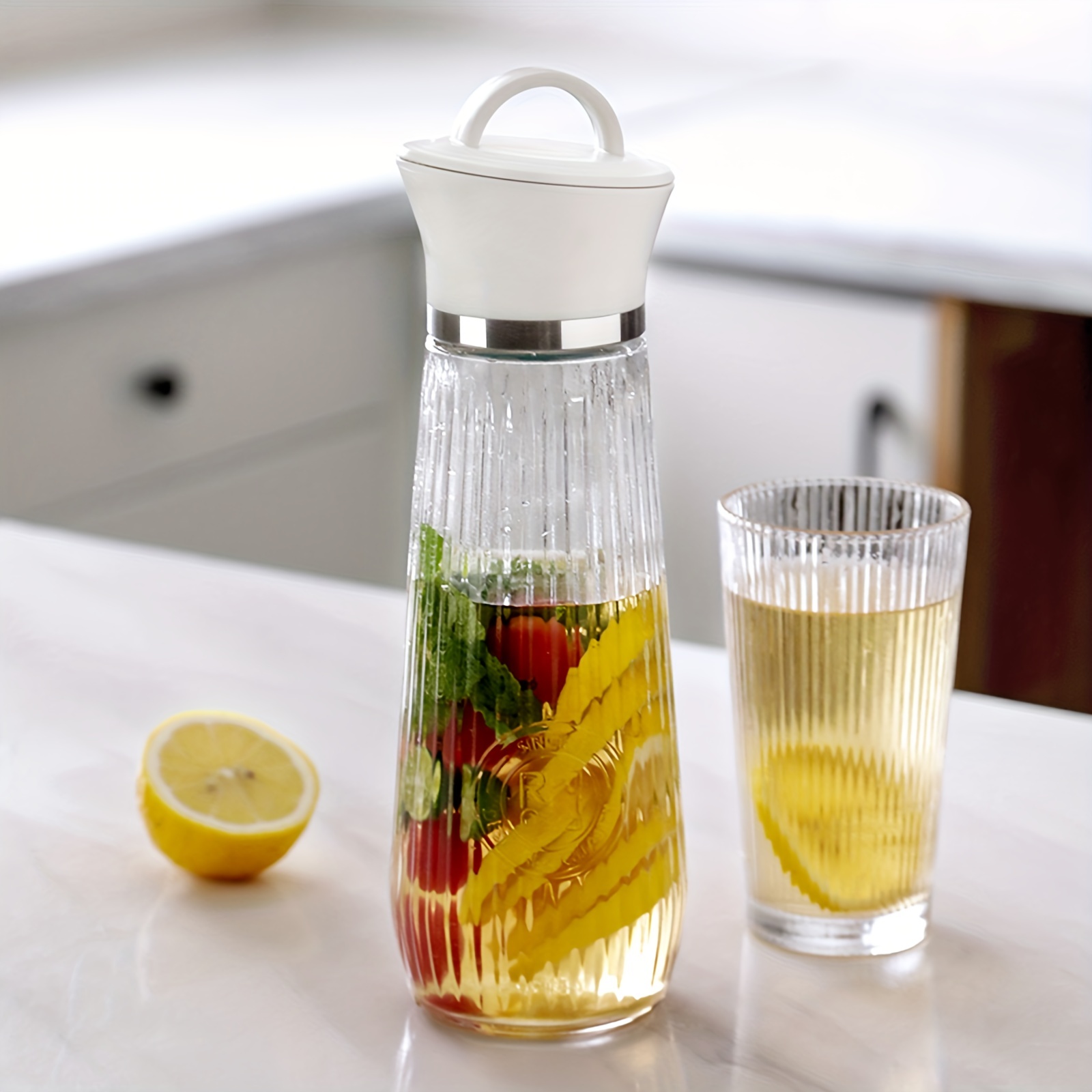 Plastic Pitcher With Lid, Heavy Duty Water Pitcher, Clear Drink Carafe, For  Cold Beverges, Kitchen Gadgets, Kitchen Stuff, Kitchen Accessories, Home  Kitchen Items - Temu