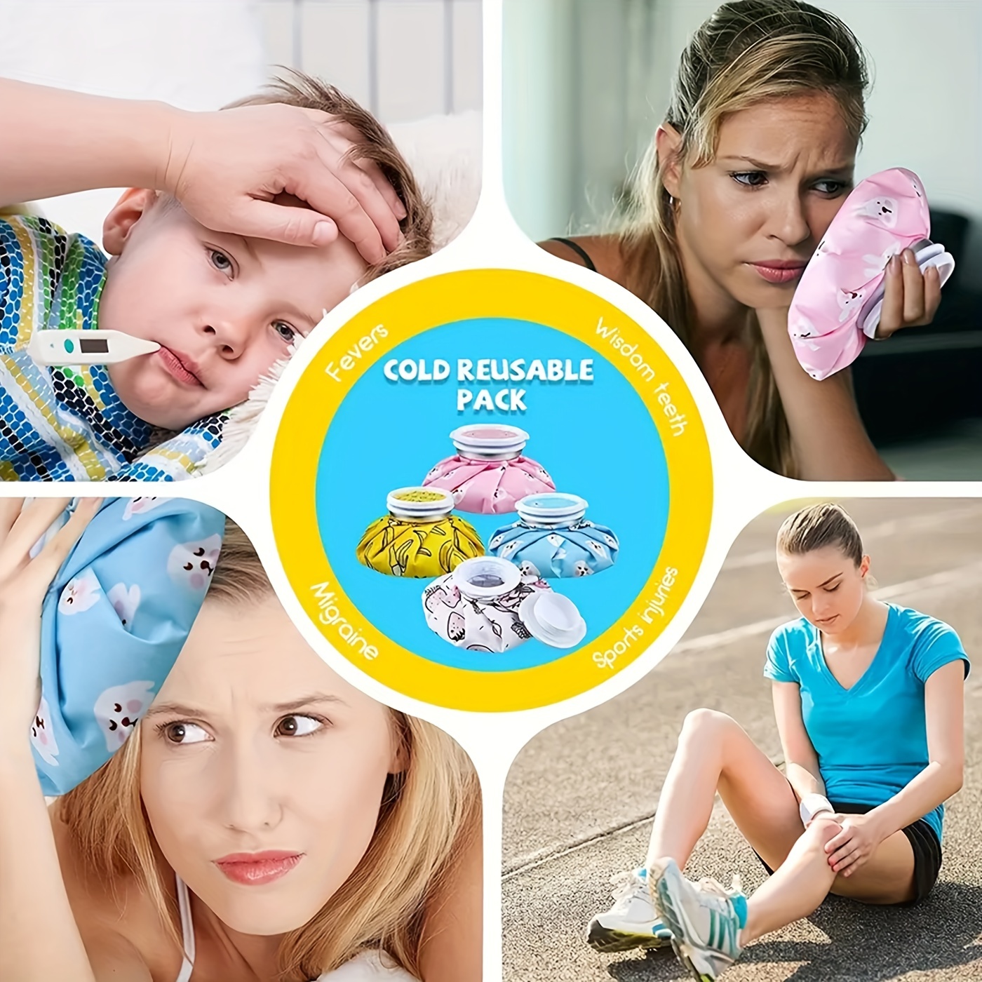 Reusable Fruit Style Ice Packs for Injuries and Relaxation