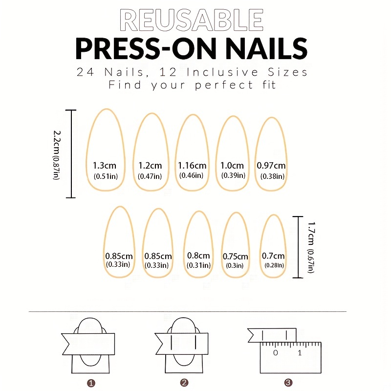 24pcs Pink Glitter Press On Nails Full Cover False Nails for Women