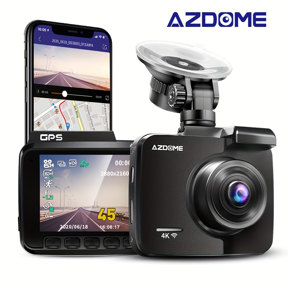 4K Dash Cam Built-in Wi-Fi UHD2160P Discreet Car Dashboard Camera Recorder  with 24-Hour Parking Monitor, Super Night Vision, Loop Recording, 170° Wide