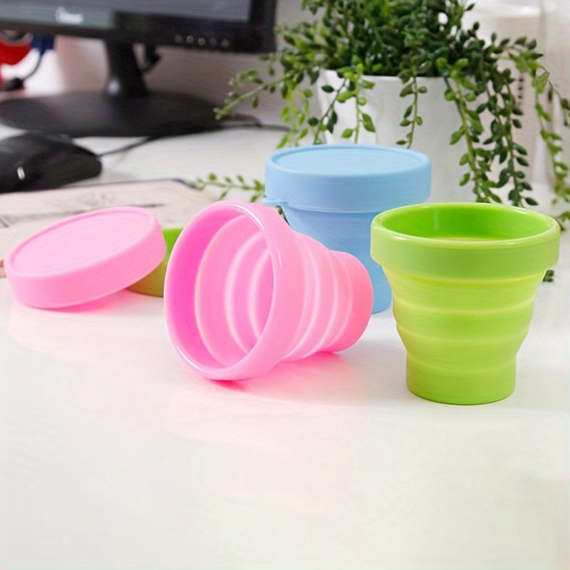 

1pc Silicone Foldable Cup, Portable Camping Cup, Foldable Travel Cup With Lid And Carabiner, Suitable For Picnics, Camping, Hiking, Traveling