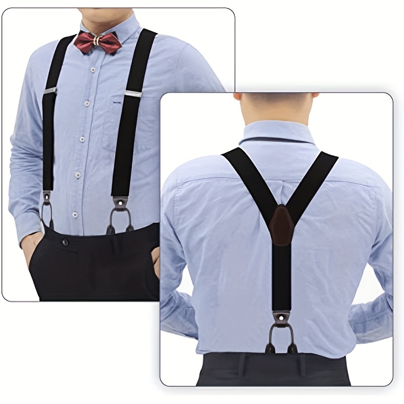 Buy MENDENG Men's Leather End Tuxedo Suspenders Y Back Button Pant Braces  Elastic Online at desertcartSeychelles