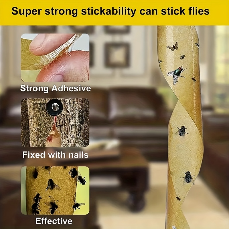Fruit Fly Paper Sticky Strips Pest Control Traps Indoor - Temu