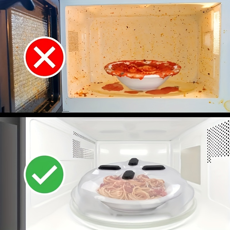 1pc Magnetic Food Microwave Cover, Anti-splash Lid With Vents