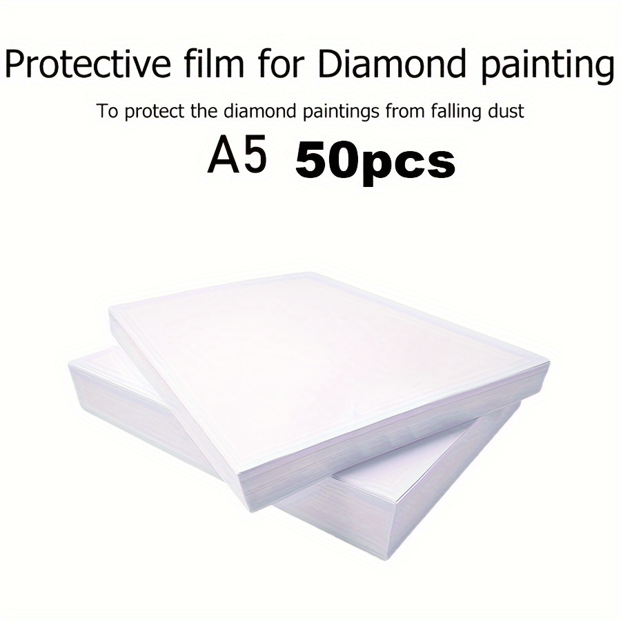 50pcs/set A6 Diamond Painting Adhesive-free Film, Plastic White Water Proof  Replacement Paper, For DIY Diamond Painting