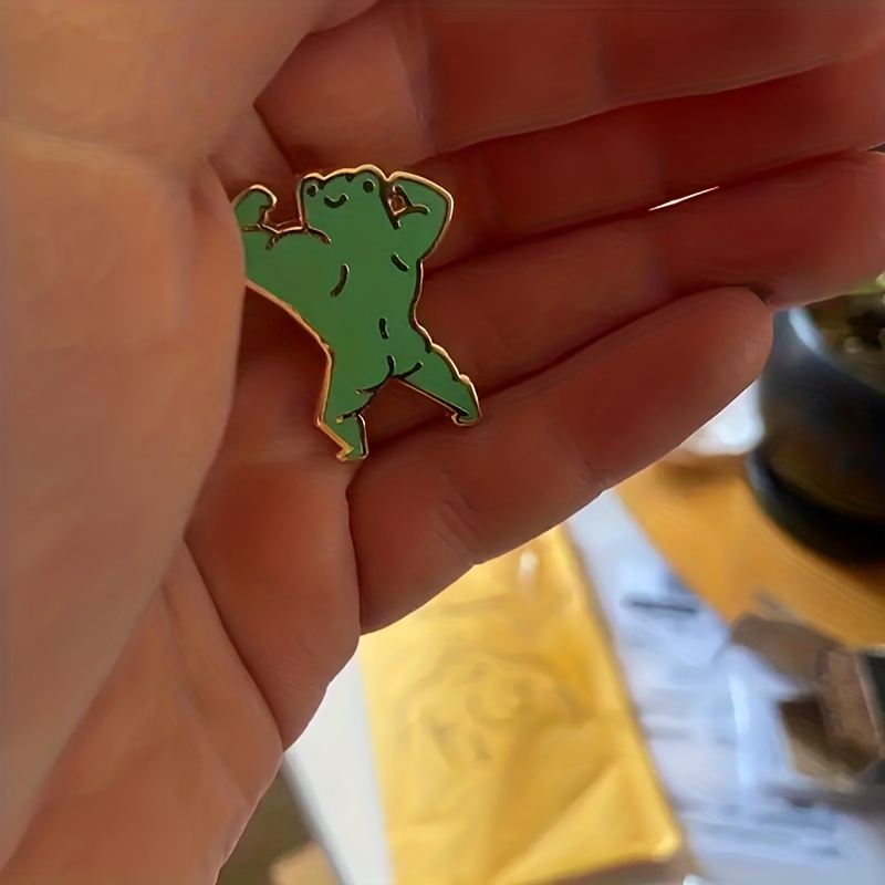 Muscle Frog Enamel Pin Cute Pin Birthday Gift For - Temu