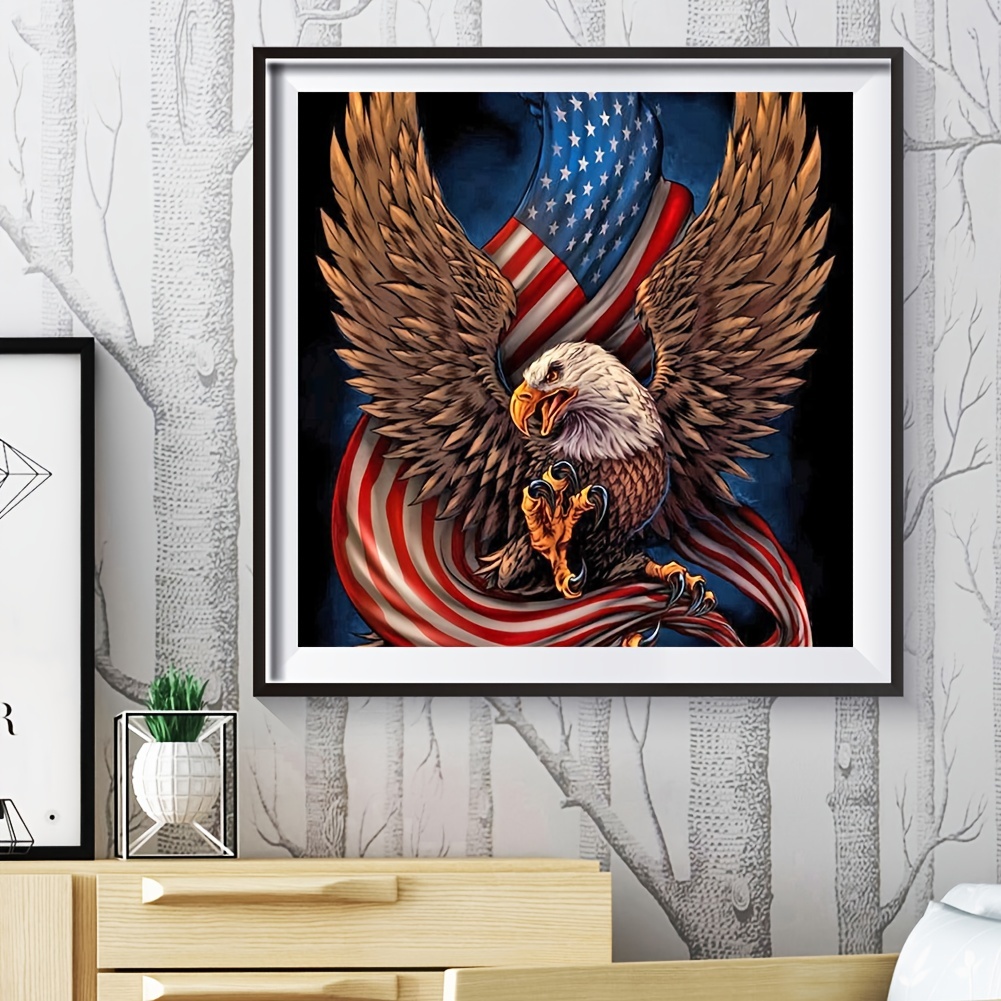 American Flag Deer Diamond Painting Bald Eagle By Number - Temu Australia