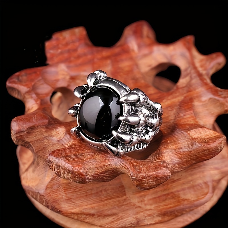 Black Onyx Gothic Claw Rings