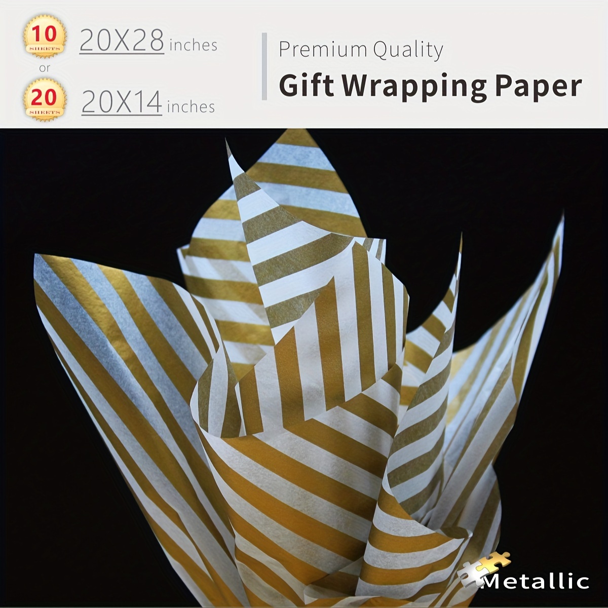 Full Printed Metallic Gold Color Wrapping Tissue Paper - China