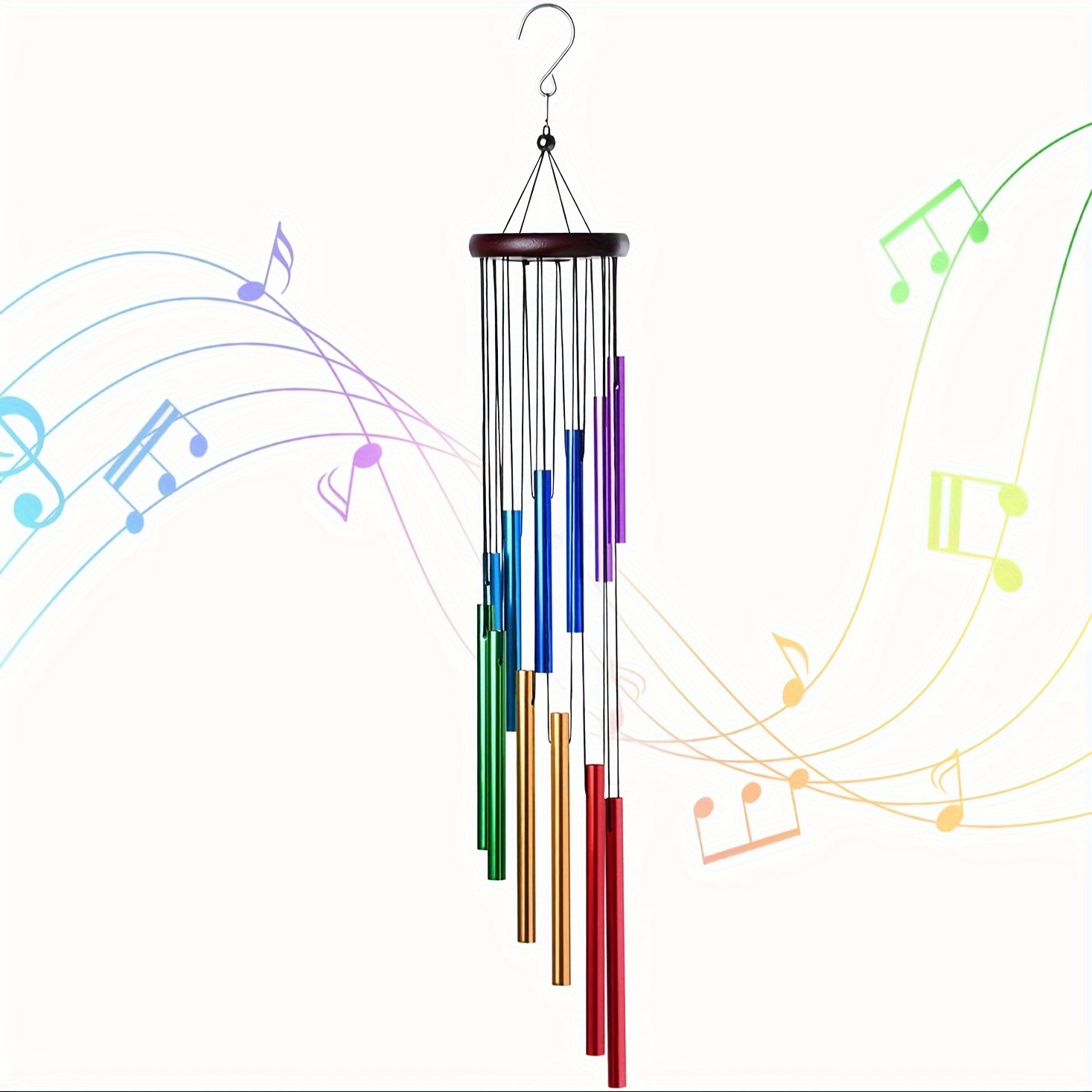

Outdoor Colorful Wind Chimes For Outside With 12 Tubes For Garden Patio Balcony And Home Decor