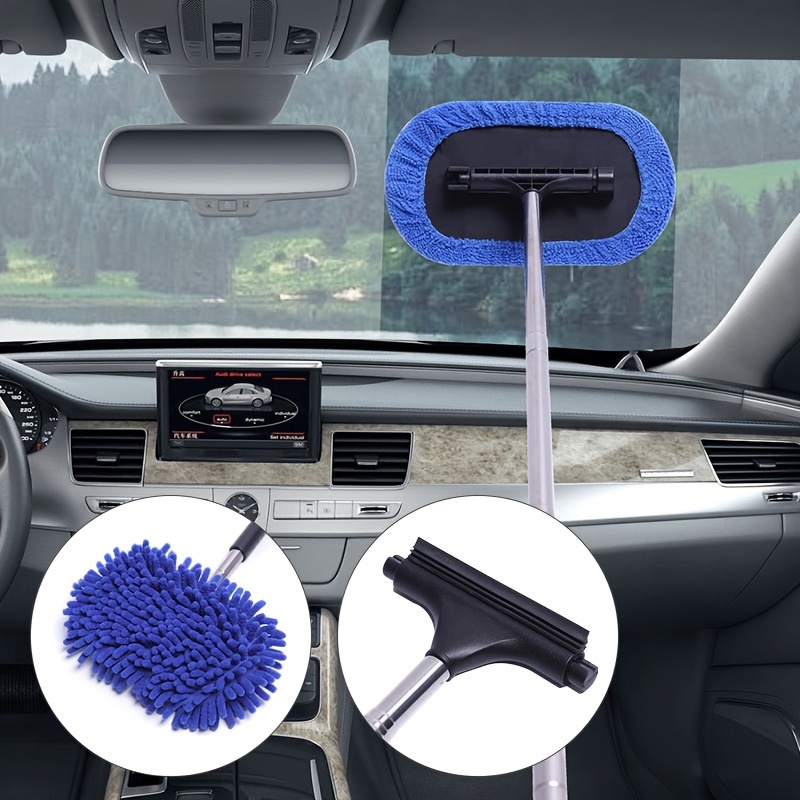 1pc, Long Handle Car Window Windshield Cleaner Brush Kit - Easy To