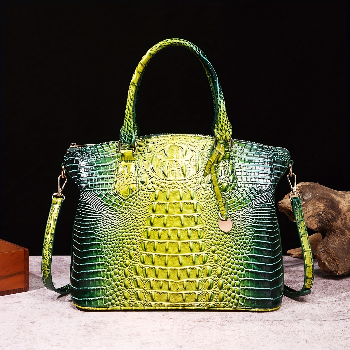 Luxury Brand Women's Bags Commuter Crocodile Pattern Leather Women