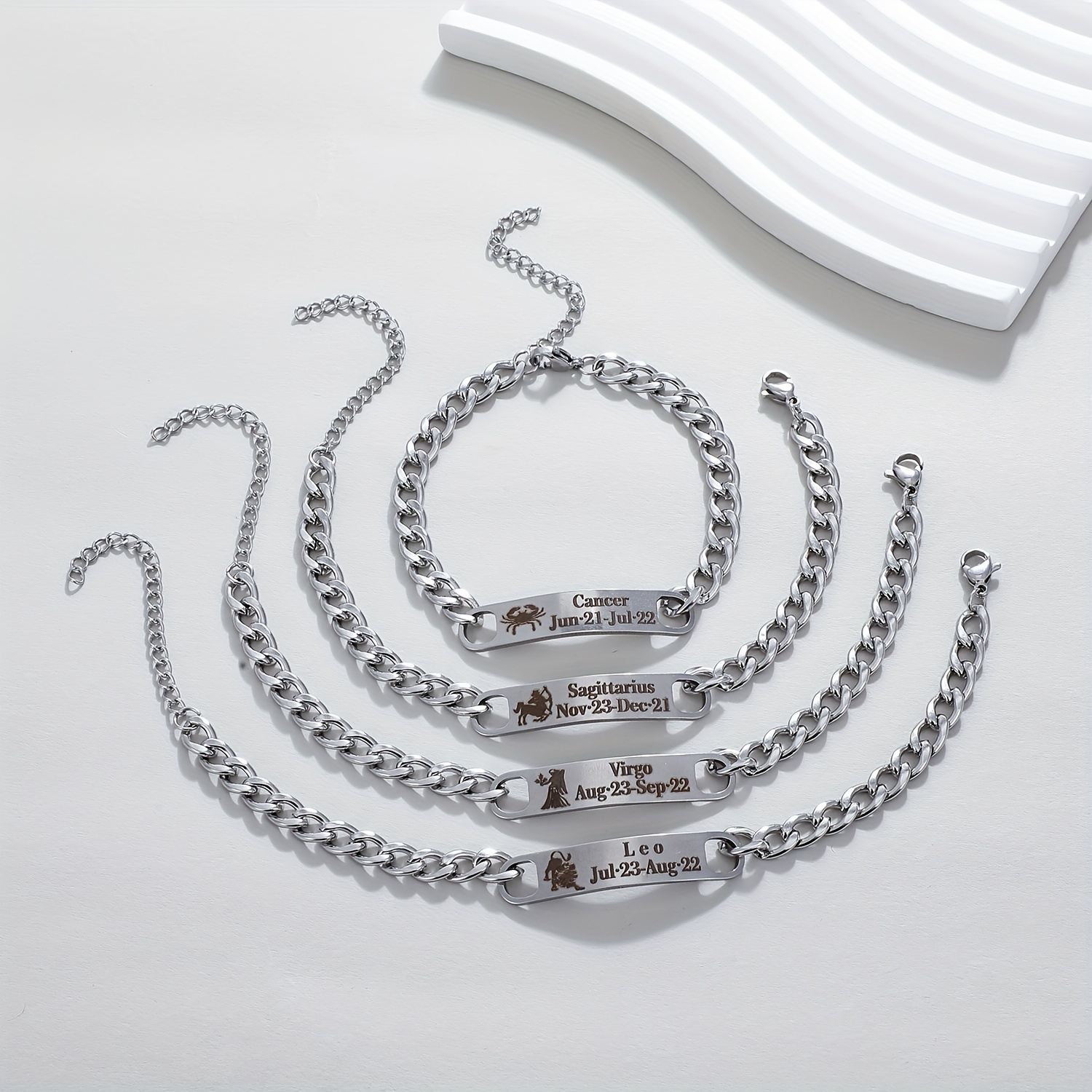 Sagittarius Zodiac + Stainless Steel + Charm Bracelets