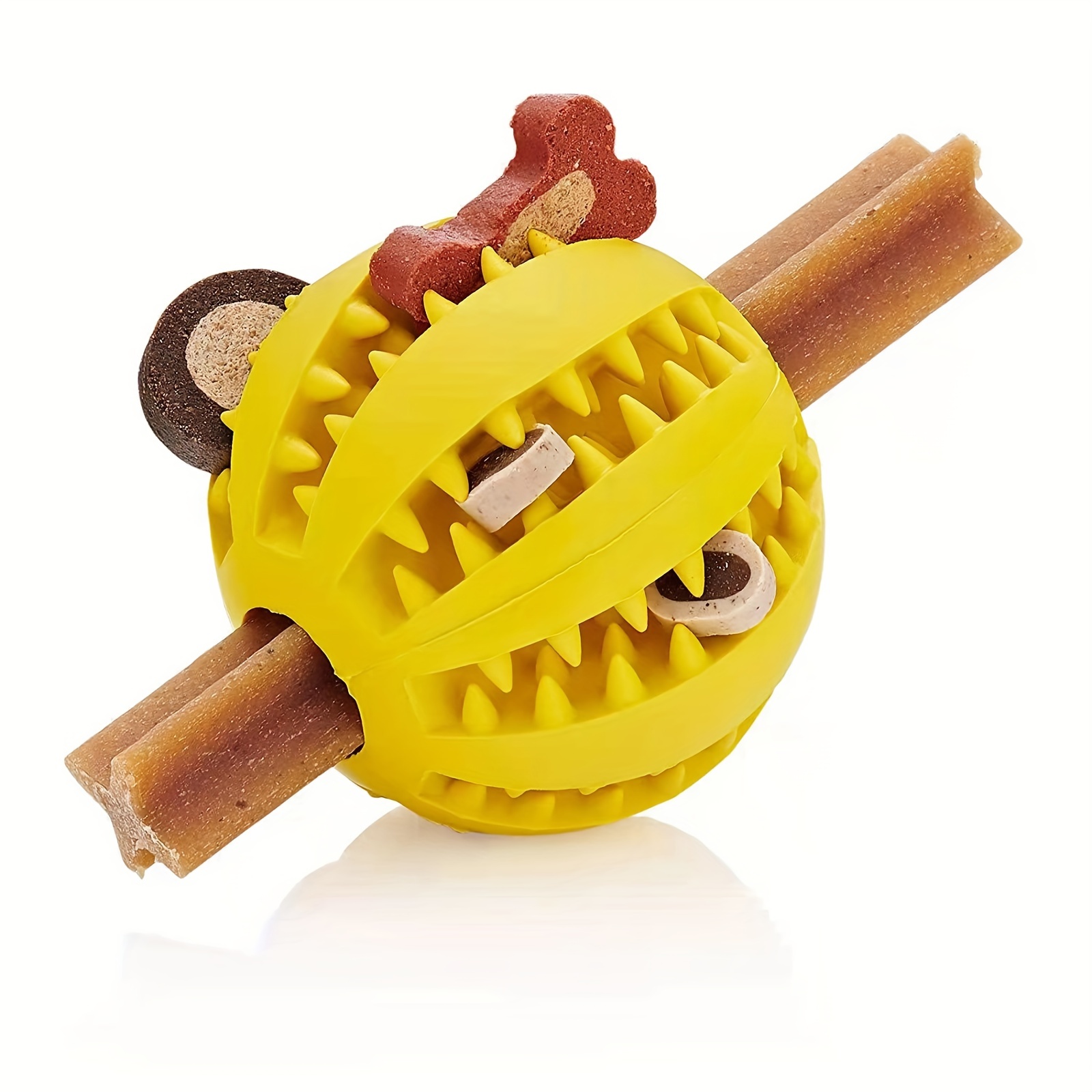 Dog Chew Toy Portable Treat Dispensing Dog Puzzles Balls Interactive Dog  Toy Yellow 