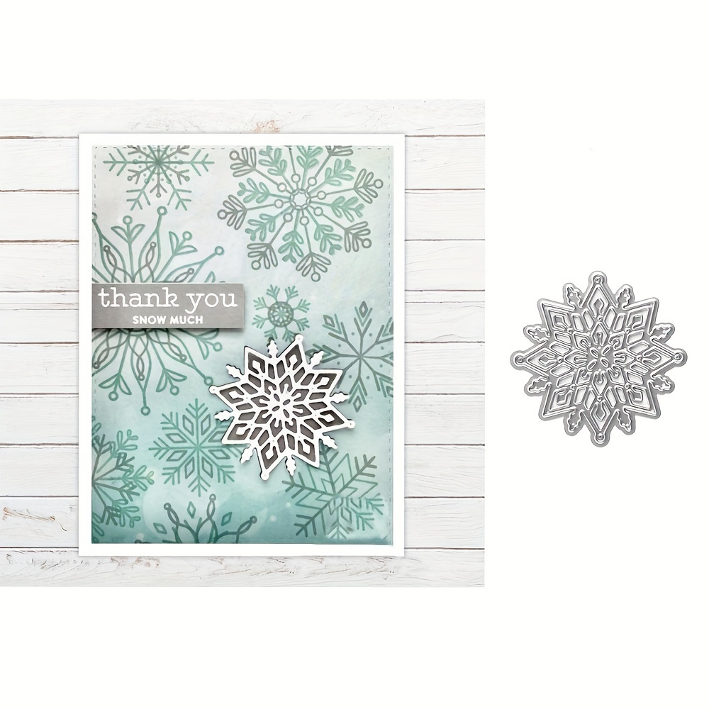 Fustelle in metallo a forma di fiocco di neve, per realizzare biglietti,  goffratura per scrapbooking, album fai da te