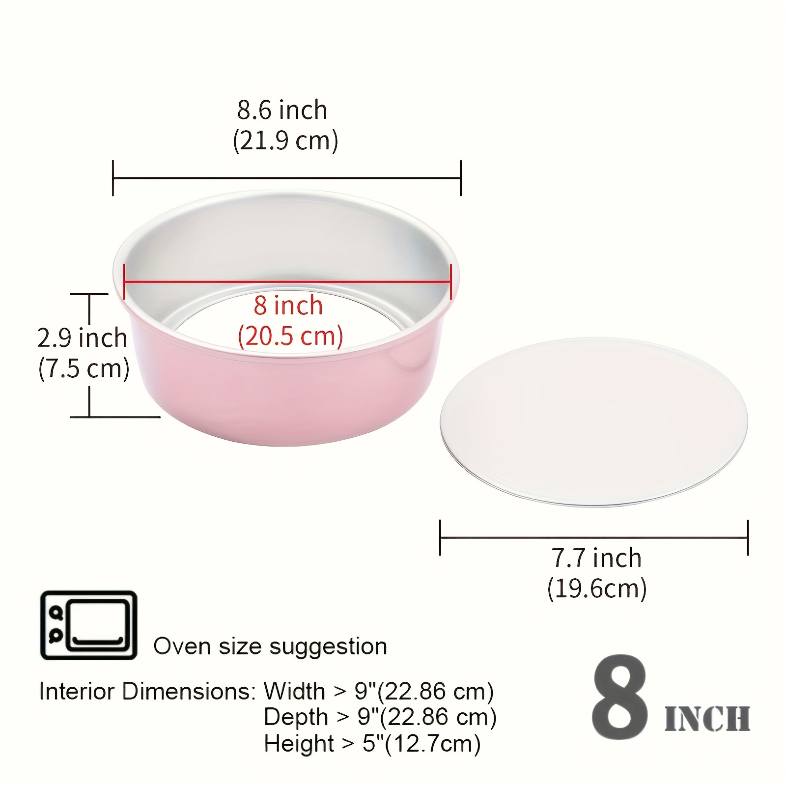 3 Round Cake Pans with Removable Bottoms - 9 x 2