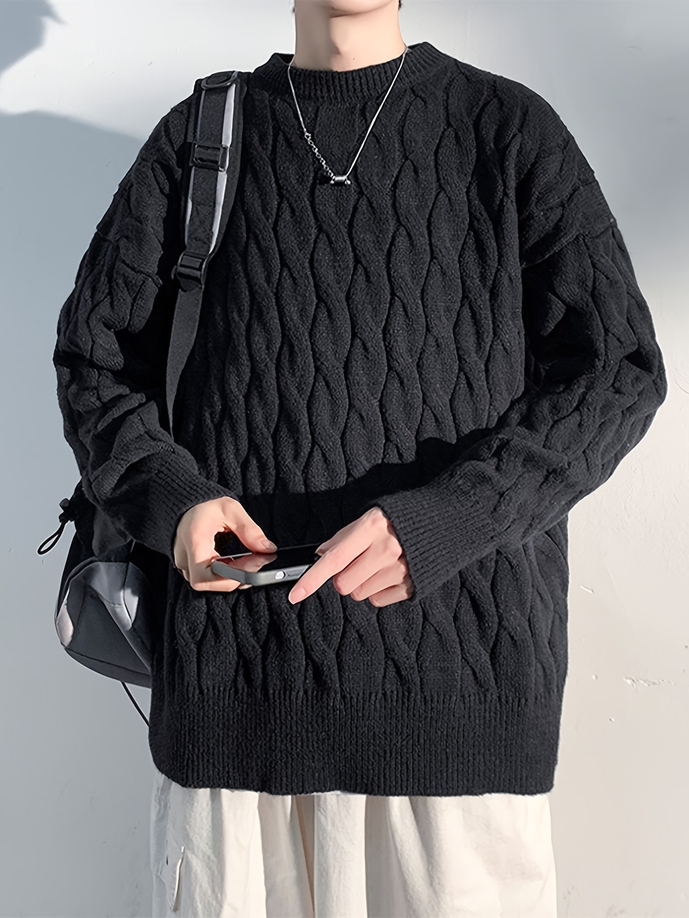 Men's Pullover Sweater Long Sleeve Crew Neck Knit Sweater Best ...