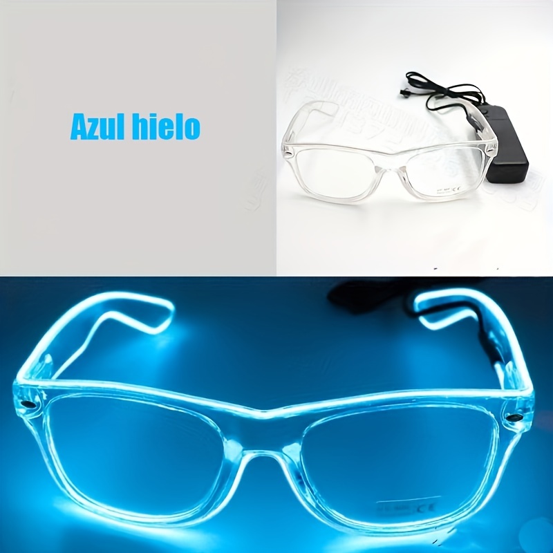 Alasum Gafas brillantes gafas cosplay neón rave gafas LED Visera Gafas  futuristas gafas futuristas gafas futuristas gafas de fiesta de plástico  Ropa