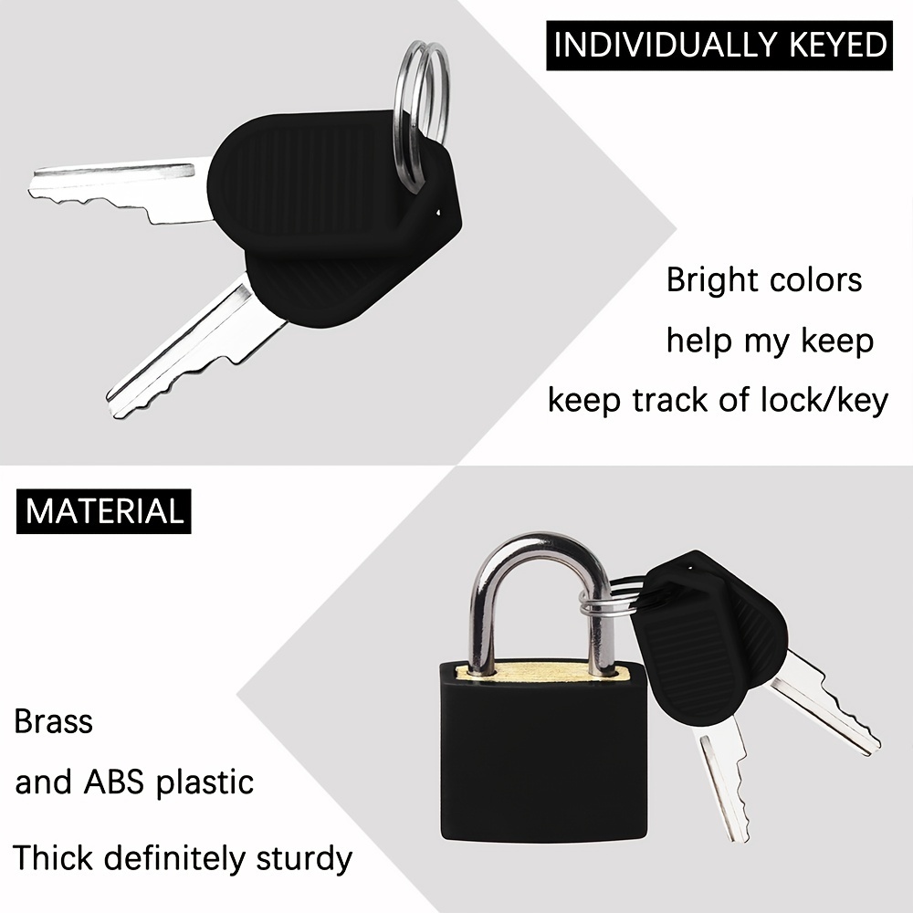 Cadenas avec clés - Petit modèle - 20mm - Laiton - Norme TSA - Pour casier,  bagages - Articles de papeterie divers - Creavea