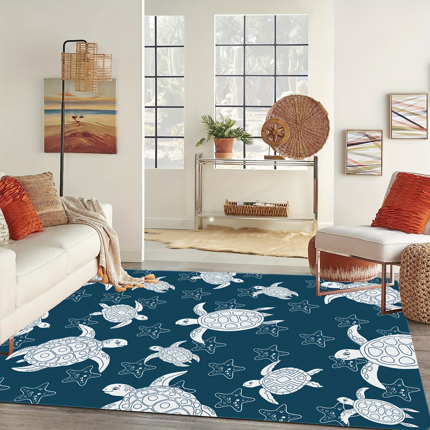 Starfish Print Floor Mat Suitable For Kitchen Living Room - Temu